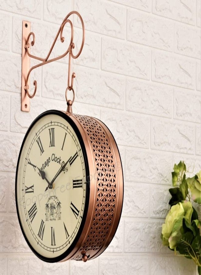 Vintage Clock Handcrafted Double Side Wall Clock 1 Year Warranty / 6557-10-RR - Image 3